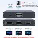 Displayport Splitter 3 Monitors Dual DP with HDMI Adapter 4K60Hz Extended Display 1 in 3 Out Displayport MST Hub for Multiple Monitors Compatible for PC, Graphics Card, Lenovo, HP and More