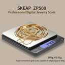 SKEAP Digital Jewelry Scale 500g x 0.01g Precision Gold Scale for Jewelers & Collectors, Digital Coin Scale with Backlit LCD, Tare Function Ideal for Gemstones, Bullion & Coins