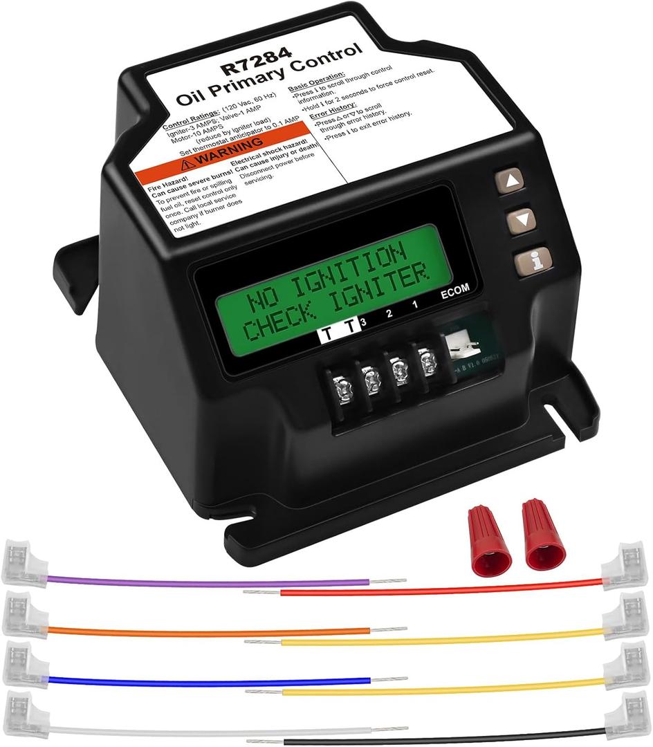 R7284U-1004 Electronic Oil Primary with Programmable Parameters and LCD Display for Honeywell R8184G -Replaces R7184B1024