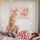 CIOJUNE Preppy Pink Bow High Heels Dress Girly Wall Art Poster Hanger Frame, Coquette Pink Canvas Prints Wall Art for Girls Bedroom Dorm Decor, Coquette Room Decor, 12x16 Inch Set of 2