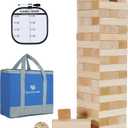 Giant Tumble Tower, 56 PCS Wooden Stacking Game (Stack to 3.5FT) - Pine Stack Timber Board Play with Carrying Bag-Classic Indoor/Outdoor Games for Adults Family (Stack To Over 3.5FT)
