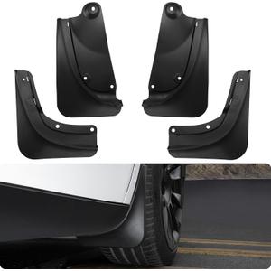 BASENOR 2020-2024 New Version Tesla Model Y Mud Flaps Splash Guards [No Drilling No Tape] [Proprietary Design] All Weather Tire Protector Mudflaps for Tesla Exterior Accessories