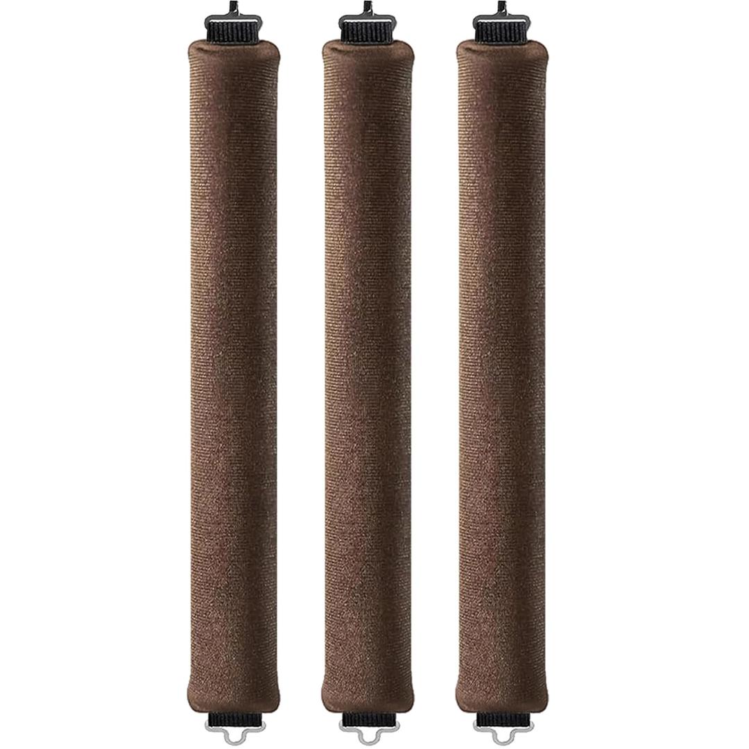 Overnight Blowout Rods | Heatless Curls Rollers Hair Curlers to Sleep In Foam Rolls Velvet Satin Long Short Curling Blow Out Look No Heat Dry Thin Thick Tools Set Soft by VISOFO (Brown, Set of 3)