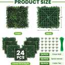Grass Wall 24 Pack 10"x10" Artificial Boxwood Hedge Wall Panels, Privacy Hedge Screen Faux Boxwood for Outdoor,Indoor,Garden,Fence,Backyard,Greenery Walls