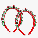 4 Pack Christmas Headband Christmas Bell Hairband Girls Headbands Red Green Silver Hair Accessories