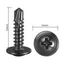 (300Pcs)#8x3/4" for Sheet Metal Self-Tapping Screws 410 Black Stainless Steel Truss Head High-Strength Quick Tapping