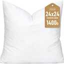 Artscope Synthetic Down Pillow Insert, 24x24 Down Alternative Throw Pillow Insert. Ultra Soft Fluffy Sleeping Pillow with 100% Cotton Cover, Decorative Pillows-White.