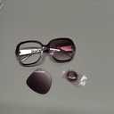 FEISEDY Women Square Reading Sunglasses Sparkling Composite Shiny Frame Sun Reader Glasses B2923 (Dark Rose Purple)