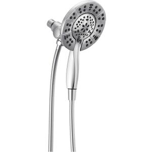 Delta 4-Setting In2ition 2-in-1 Dual Shower Head with HandHeld Spray, Chrome Detachable Shower Head with Hose, Showerhead, 1.75 GPM Flow Rate, Chrome 58499