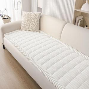 Smiry Couch Cover for Dogs Washable, Non Slip Fuzzy Pet Couch Covers for 3 Cushion Sofa Pet Friendly, Thick Soft Sofa Slipcovers Cushion Protector (White, 27.6" x 59") Smiry Couch Cover for Dogs Washable, Non Slip Fuzzy Pet Couch Covers for 3 Cushion Sofa Pet Friendly, Thick Soft Sofa Slipcovers Cushion Protector (White, 27.6" x 59")