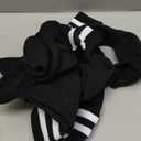 Hryrbay 4 Pairs Kids Cotton Soccer Socks Cushion Striped Baseball Uniform Boys World Cup Sock Toddler Girls Knee High Socks (6-9 Years, Black)