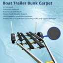 Bunk Carpet for Boat Trailer, 16 Inch Wide x 20ft Marine Carpet for Trailer Bunk Boards, Boat Lift Bunks, Runners, Outdoor Marine Grade Saltwater&Wear-Resistant Jet Ski Pontoon Bunker Cover Black