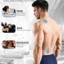 KingPavonini Wireless TENS Unit Muscle Stimulator for Pain Relief Therapy, 2 Units Dual-Channel TENS Machine, 30 Intensities, Pocket-Sized TENS Device for Sciatica Back Pain, Charging Case, Model U13