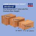 BOX USA Moving Boxes Medium 26"L x 20"W x 12"H 10-Pack, Cardboard Box for Shipping, Moving, Mailing, Packing, Packaging and Storage