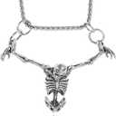 Punk Skeleton Skull Necklace Captivity Skull Pendent Biker Rock Jewelry Gift for Men and Women