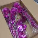 uxcell 4Pcs Metallic Foil Spray Centerpiece, 12.2" Star Table Decoration Spray Decoration for Christmas Wedding Birthday Party Graduation Celebration New Year, Rose Red