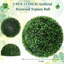Hotop 2 Pcs 11 Inch Artificial Plant Topiary Ball 4 Layers Garden Spheres Boxwood Balls Artificial Topiaries Spheres Decorative Plants for Backyard, Balcony, Garden, Indoor Outdoor Decor(Green)