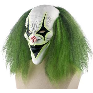 Clown Joker Mask for Halloween with Green Wig Adult Creepy Cosplay Costume Masks