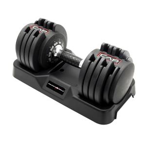 CAP Barbell 55 lb Single Adjustable Dumbbell with Contoured Full Rotation Handle, Honeycomb Black and Chrome Handle