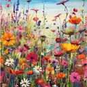 HITIRECOVI Wild Flowers Paint by Numbers Kits for Adults,Flower Paint by Numbers Kits,Adult Paint by Number Kits on Canvas Flowers,Home Wall Decor(16x20in) (1620in(Frameless))
