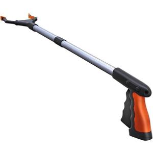 FitPlus 2024 Upgrade PowerGrip T9, Grabber Reacher Tool, Wide Jaw, Foldable, Steel Cable, with 96 Grip Points for Firm Grip, Magnet Orange, 32 Inch (Pack of 1)