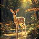 Natuyalo Paint by Numbers for Adults Beginner, Forest Deer Acrylic Painting by Number Kits Animal DIY Art Craft Kits Suitable for Home Wall Decoration Frameless (16x20 Inch)