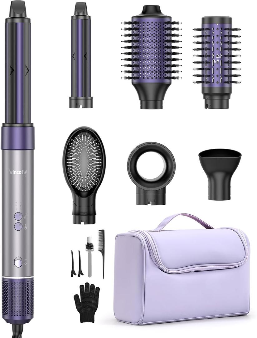 Hair Dryer Brush Blow Dryer, 7-in-1 Hot Air Brush Styler  Fast Drying, Curling, Straightening & Volumizing  1200W High-Speed Motor 110,000 RPM  All Hair Types  Travel Bag Included