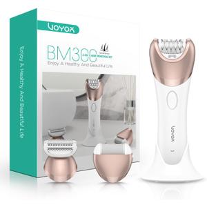 VOYOR Epilator for Women, 3 in 1 Epilator Hair Removal for Women, Epilators Hair Remover for Leg Arm with 30 Tweezers, Rechargeable & Cordless Electric Lady Shaver & Trimmer BM300 (Champagne Gold)