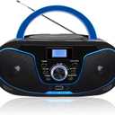 LONPOO Stereo CD Boombox Portable Bluetooth Digital Tuner FM Radio CD Player with USB Playback,Bluetooth-in,AUX Input and 3.5mm Earphone Output & Music Sound System