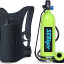 Mini Scuba Tank 1.9L Support Underwater Breathing Reusable Diving Tank Kit with DOT Certified Pony Bottle for Underwater Exploration/Entertainment
