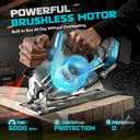 Ecarke Cordless Circular Saw 7-1/4" Compatible with Makita 18v Battery(Bare Tool), 5000RPM Electric Circular Saw with Laser Guide, 2 Blades(24T & 40T), 0-45 Bevel Cutting, Max 2-1/4" Depth for Wood