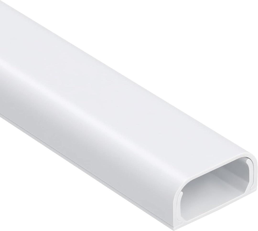 Cable Hider Raceway Kit, 68in (4X L17in) Wire Hiders for TV on Wall, Paintable Cord Cover Channel, Cord Hider for Wall Mounted TV in Home Office, 0.95in (W) x 0.47in (H), White