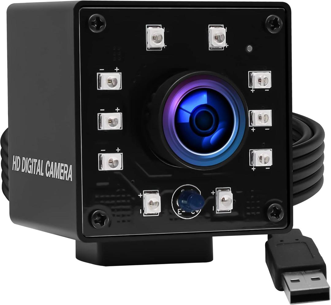 ELP Camera USB 1080P Wide Angle Fisheye 170degree IR LED Infrared Webcam for PC, Linux, Windows, Android and Mac Os