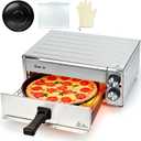 Anatole Electric Pizza Oven Indoor Air Fryer 12" 1800W Stainless Steel Countertop Pizza Maker Convection Cooker Time Temperature Adjustable with Removable Crumb Tray ETL Certified, 17.2''l * 14.6''w * 7.3''h