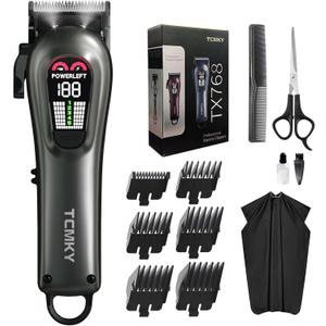 TCMKY Hair Clippers for Men Professional Hair Trimmer for Men Cordless&Corded Barber Clippers for Hair Cutting & Grooming.Rechargeable Hair Trimmer Kit for Household(Silvery)