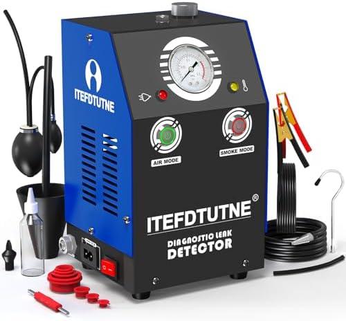 ITEFDTUTNE Automotive Smoke Machine Built-in Air Pump and Pressure Gauge, Evap Smoke Machine Leak Tester,19-23 PSI Dual Mode Auto Fuel Pipe System Leak Detector for EVAP, Vacuum, Fuel and Leak Testing