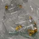 Yinder 100 Pcs Mini Liquor Bottles Set,50ml (1.7oz) Plastic Empty Spirit Bottles for Party,Alcohol Shot Containers with Caps, 6 Liquid Funnels and Kraft Tags with 65 ft Ropes(Gold Cap)