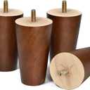 AORYVIC Furniture Legs 4 inch Wood Sofa Legs Brown Replacement Legs for Couch Cabinet Futon Dresser Pack of 4