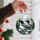 Loon Birds Stained Glass Ornament - Christmas Decorations for Tree | Christmas Ornaments | Holiday Ornament Gifts for Bird Lovers | Holiday Party Gifts | Gift Ideas & Xmas Gift