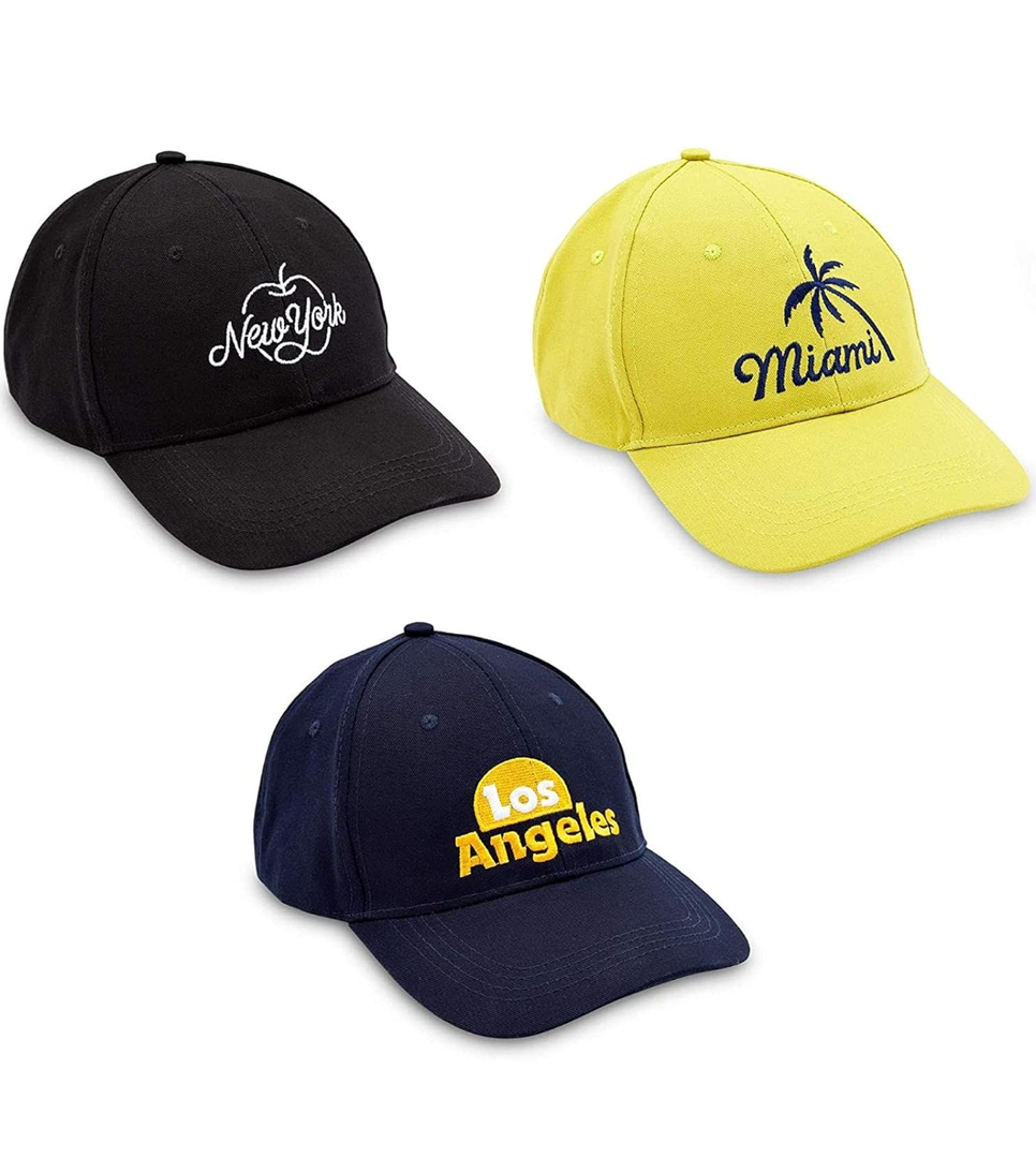 Baseball Caps for Men and Women, Los Angeles, Miami, New York (3 Pack)