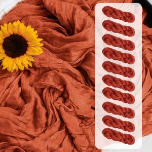 10 Packs Terracotta Cheesecloth Table Runners 35 x 120 Inch  Rustic Boho Gauze Table Runner for Wedding Arch, Party Decoration (90*300 cm)