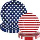Mumufy 100 Pack 4th of July Paper Plates Patriotic Paper Plates American Flag for Patriotic Party, Independence Day Dessert Party Favors for Veterans Day Election-day Memorial-day