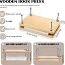 JUPEAN Book Press7.9x11.6 Wooden Book Binding Press Bookbinding Kit Portable and Easy Assemble Books Binding Kits Flower Press for DIY Bookbinding