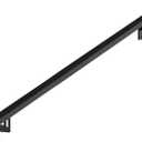 Modern Aluminum Handrail Complete DIY Kit – Matte Black with Adjustable Wall Mount Brackets Included (7' Length)
