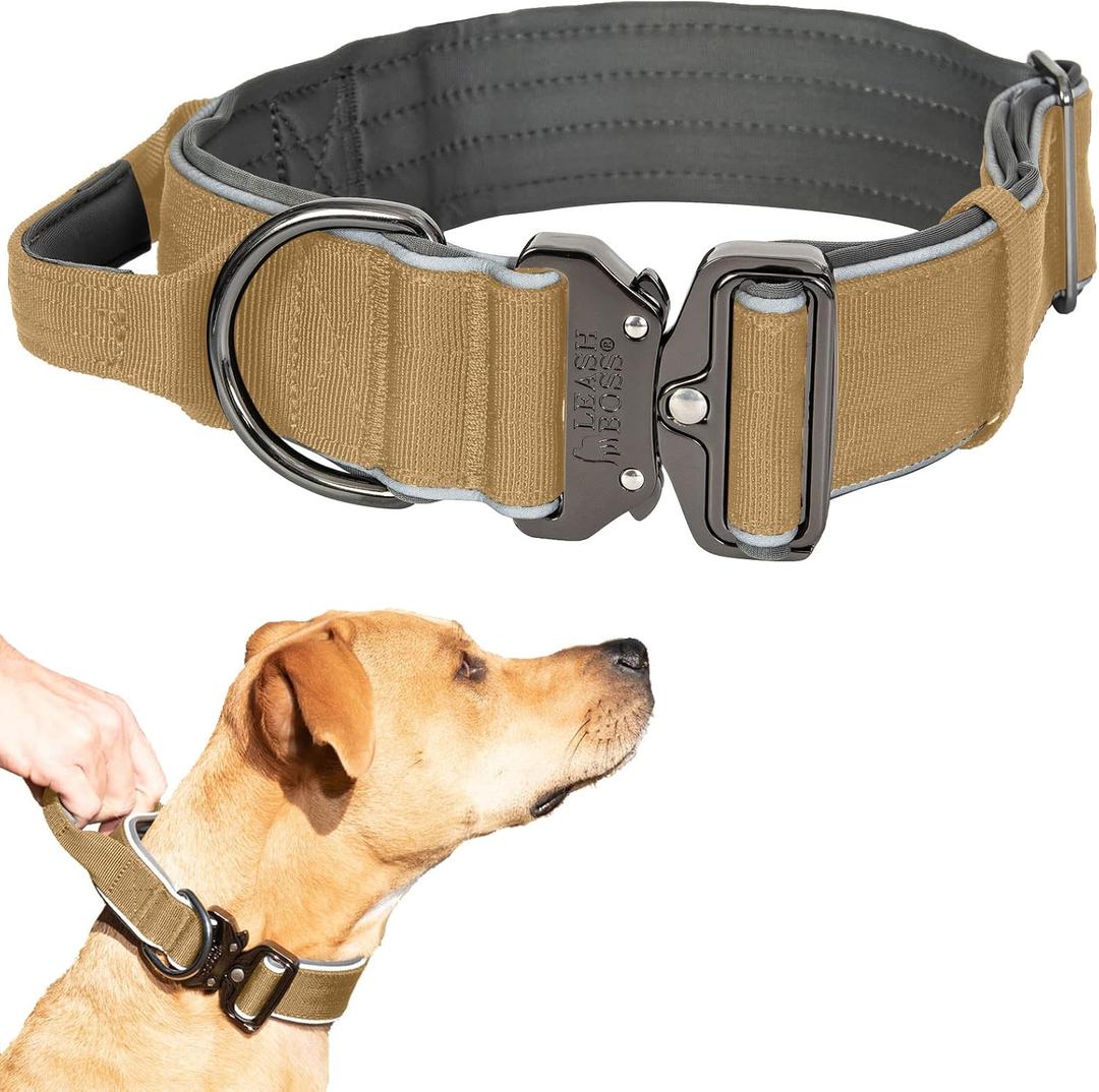 Leash Boss Tactical Dog Collar - Dog Collar with Handle Heavy-Duty Adjustable Military K9 Collar with Quick Release Buckle and Handle - for Training XXL-2 (26-31" Neck x 2" Wide)