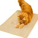 Cat Scratch Mat,23.6 X 15.7 Inch, Natural Sisal Cat Scratching Mat with Jute Border,Protect Sofas, Carpets,Floor, and cat Paws,Beige