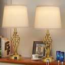 Ruiever Touch Table Lamps Set of 2, nightstand lamp with USB Ports Bedside 3 Way Touch dimmer Desk lamp for Living Room Bedroom,Gold Plated Spiral cage Base Design Warm White dimmer Bulbs Included.