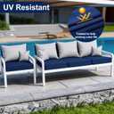 Smiry Waterproof Patio Cushion Covers, Stretch Outdoor Couch Slipcovers Replacement Washable Furniture Protector Sofa Chair Seat Cover for Dogs and Pets (14 Pcs, Navy Blue)
