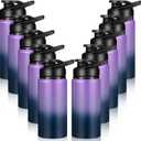 10 Pcs Reusable Aluminum Water Bottles Bulk Multicolor Outdoor Sports Water Bottles for Travel Gym Cycling Camping, Snap Lid (17oz, Dark Bluepurple)