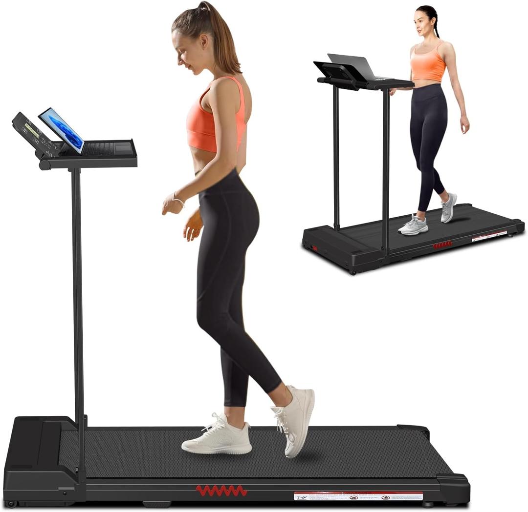 Portable Treadmills for Home, Compact Treadmill with Handles, 3.0HP Electric Walking Pad Treadmill with Removable Desk Workstation, Running Machine for Home Office